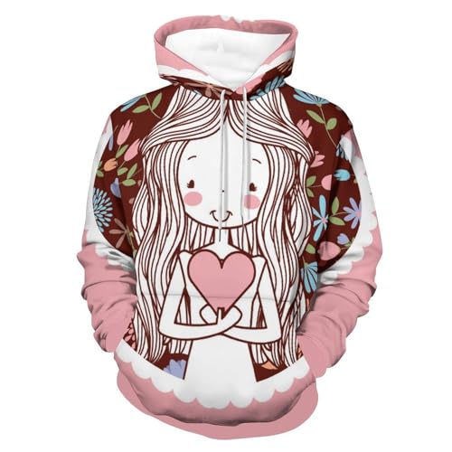 Hoody Sweatshirt Pull Homme Femme Manche Longue Sweat Capuche Mignonne S