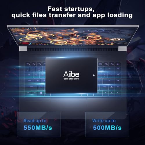 Image of Aiibe 256GB Internal Solid State Drive SATA III SSD 256GB 2.5 inch SSD Drive Internal Up to 550MB /s for Computer Laptop (Black)