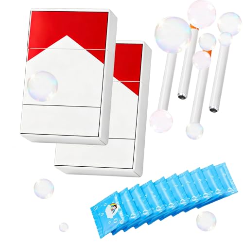 2 Stück Seifenblasen-Spielzeug Set Lustiges Bubble Toy mit Nachfülllösung Seifenblasen als Spaßartikel für Party Festival Geschenk und Alltag