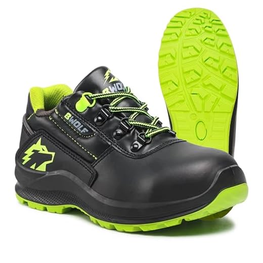 workAnt Sicherheitsschuhe S3 Leder SRC Kermen Hoch Leicht Stahlkappe & Trittschutz Arbeitsschuhe Rutschhemmend Sicherheits-Schnür-stiefel auch als Halbschuhe KERMEN, Halbschuhe-schwarz, 44EU / 9,5UK 7 BWOLF SPYKE Arbeitsschuhe Herren S3 Sicherheitsschuhe Herren S3 wasserdicht, ölbeständig, rutschhemmend mit 4x4 Grip Technologie mit ergonomischer Wechselsohle (mit Stahlkappe, Numeric_41)