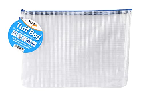 12 x Heavy Duty Extra Strong A4+ Foolscap Tuff Bags 500 Micron Waterproof Document Storage Tough Mesh Zip File Wallets Folders - Image 2