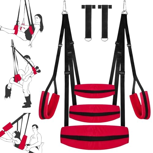 CPLYGO Liebesschaukel für Sex BDSM Sex-Spielzeug für Paare Decke & Tür Sex-Schaukeln mit erweitertem bequemen Hals Lendenhöfte Sitz verstellbare Sex-Gurte Hardware Schnalle, hält bis zu 500 Pfund