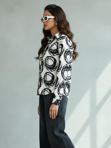 Image of GRECIILOOKS Shirts for Women - Korean Style Long Sleeve Oversized Button Down | Plus Size Workwear Top for Office & Casual Wear
