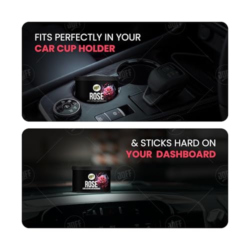 Joff Car Air Freshener (Rose Fragrance), Long Lasting Scent For Refreshing Drive, Car Freshener Perfume, Car Interior Accessories And Strong Fiber Perfume, Lasts Up To 60 Days