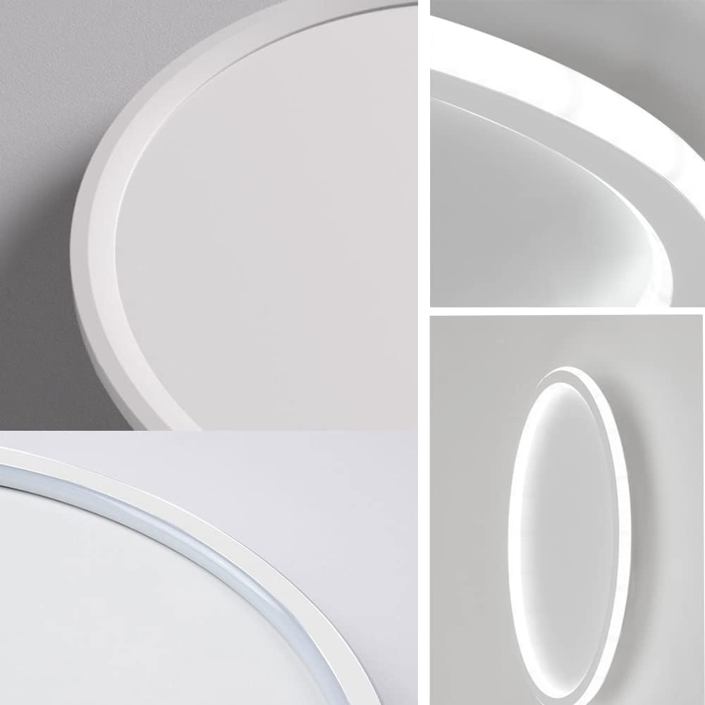 Dimmable LED Flush Mount Ceiling Light Fixture with 3000K-6000K Light Color Adjustable,66W 24Inch Close to Ceiling Lamp Modern Round Lights for Home Bedroom Kitchen, White Recessed Indoor Lighting