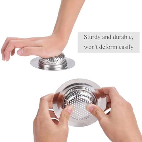 Image of Stainless Steel Kitchen Sink Strainer ((Round (Pack of 2)), 11.5 cm