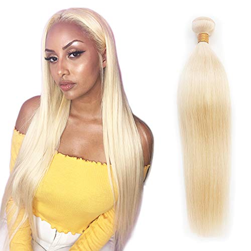 #613 Blonde Human Hair Bundles Unprocessed Brazilian Straight Hair Weave 100% Virgin Remy Hair Extensions Platinum Hair Weft 100grams (12inch #613)