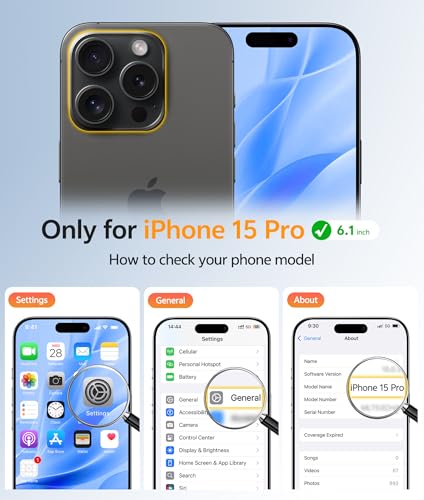 Image of FNTCASE for iPhone 15 Pro Case: [Compatible with Magsafe] Translucent Matte Cases with [Full Camera Protection] [Screen Protector] Military Grade Shockproof Protective Phone Cover -Black