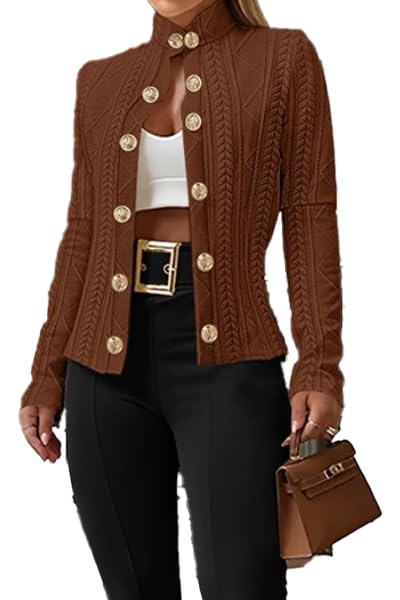 Womens Double Breasted Blazer Casual Business Slim Fit Long Sleeve Textured Open Front Blazer Jackets