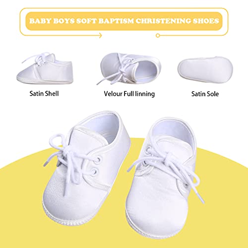 Booulfi Baby Boys' Booties Newborn For Christening, Dress White Baptism Cross Booties… #TOP3