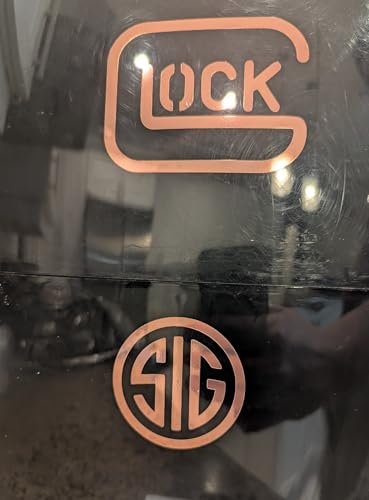 Image of SIG Decal - (Rose Gold Chrome, 2 x 2) - Vinyl Car Bumper Sticker, Gun, Truck, Window, Motorcycle, Helmet, Bumper, Laptop