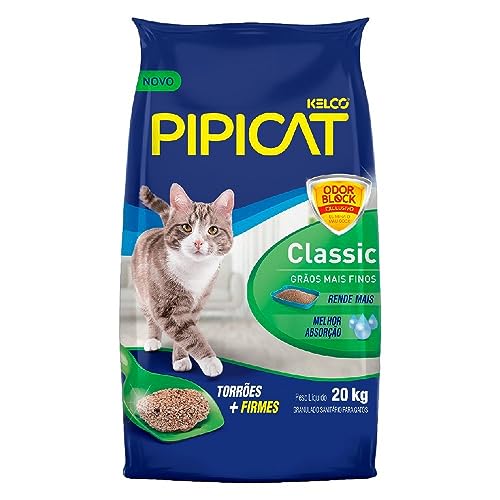 Areia Higiênica Pipicat Classic para Gatos 20kg
