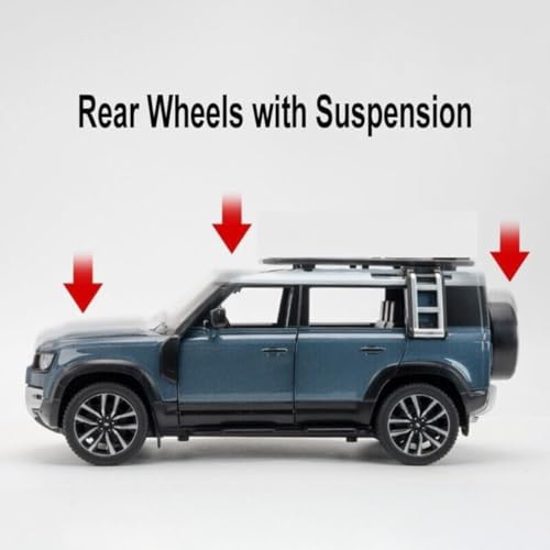 Image of Mashes Range Rover Defender 1:32 Scale Model Car Exclusive Alloy Metal Pull Back Die-cast Car Metal Pullback Toy car with Openable Doors & Light Music Best Gifts Toys Kids [Color As Per Stock]