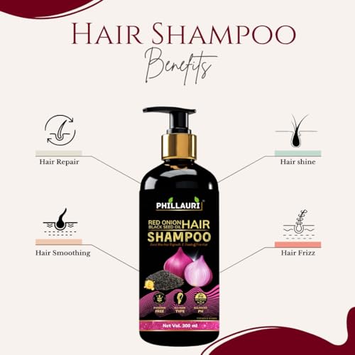 Image of Red Onion & Black Seed Oil Shampoo For Hair Fall Control| Shampoo For Dry And Frizzy Hair | 600ml (Pack Of 2)