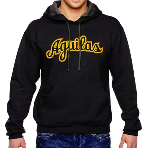 Aguilas - Black Hooded with black-gold-orange letters - Main Image