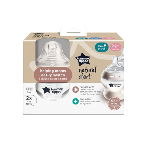 Image of Tommee Tippee Easiwarm Bottle Warmer, Warms Breast Milk and Formula Bottles, Automatic Timer, One-Dial Operation+ Natural Start Anti-Colic 5 oz BPA Free Newborn Bottles, Slow Flow Breast-Like Nipple