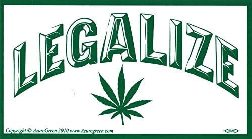 AzureGreen Legalize - Adhesivo magnético para parachoques (5.5" x 3")