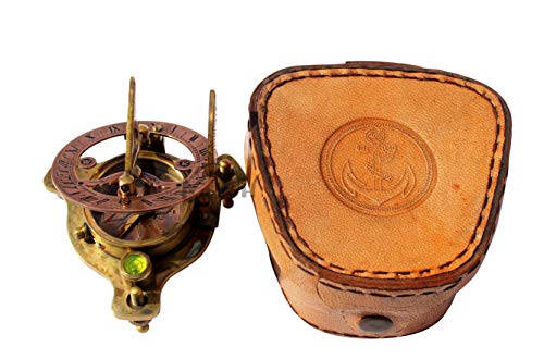 MAH Brass Magnetic Sundial Compass for Birthday, Grandfather, Baptism, Father's Day, Partner, Best Man, Anniversary, Farewell, Graduation, Christmas, Home Décor Vintage Style Sundial with Gift Box. - Image 2