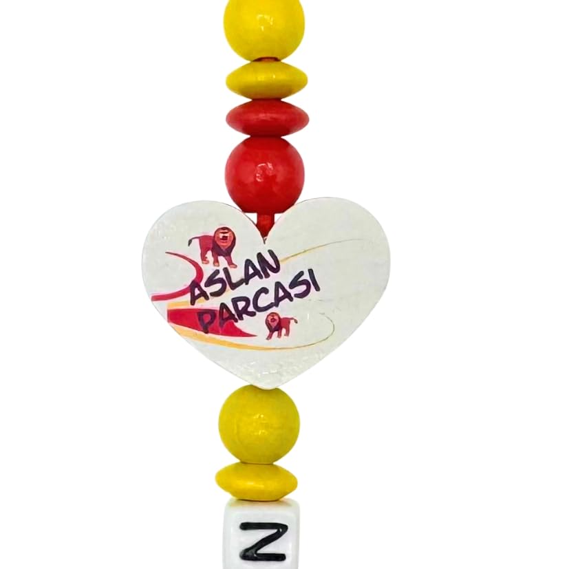 Set Nuckelkette + Kinderwagenkette mit Namen " für GALATASARAY Fan - ASLAN PARCASI " Rot Gelb/Baby/Unisex/Personalisiert/HANDMADE