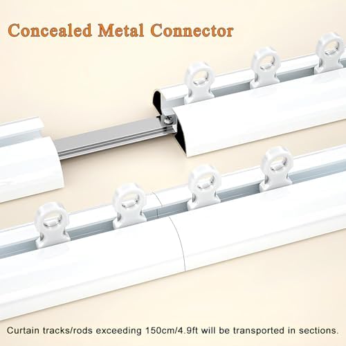 Heavy-Duty Aluminum Ceiling Track Set, Room Divider Rod for Privacy in Open Spaces, Ideal for Bathrooms & Bedrooms, Adjustable Length (280cm/2 * 140cm)
