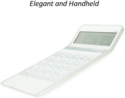 Elegant Design Pure White 10 Digit Dual Powered Standard Function Calculator Desktop Calculator