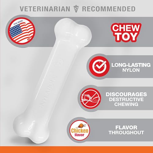 Image of Nylabone Power Chew Original Bone Dog Chew Toy, Chicken Flavor, Small
