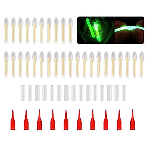 Psdndeww 50 Pcs Fishing Fluorescent Light Stick Rod Tip Glow Sticks Night Fishing Small Glow Sticks Lightstick Replacement