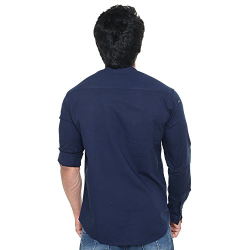 Image of Men's Linen Chinese Collar Full Sleeve Plus Size Short Kurta