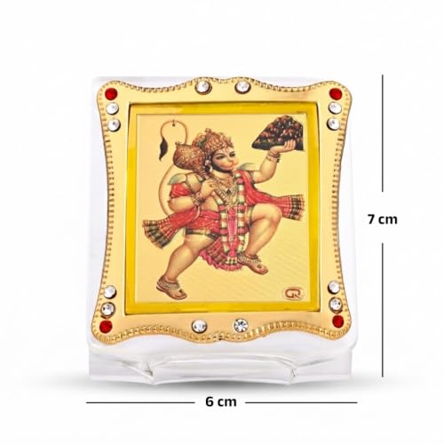 Image of Hanuman Ji Car Dashboard | Showpiece Decor Religious Frame for Pooja, Prayer and Gift