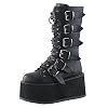 Roimaash Dames Goth Laarzen Wedge Hoge Hakken Plaftorm