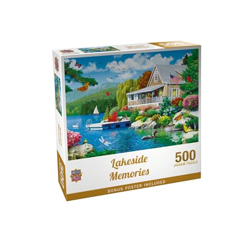Masterpieces 500 Piece Jigsaw Puzzle for Adults and Families - Lakeside Memories - 19.25"x26.63"