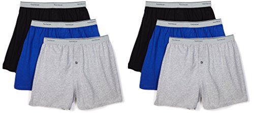 Fruit of the Loom Men's Assorted 6-Pack Knit Boxers Underwear Boxer Shorts, 3X-Large