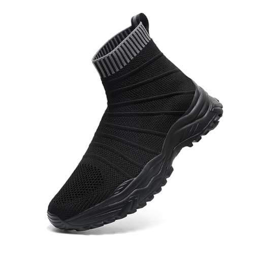 Mens Fashion Sneakers Lightweight Walking Casual Shoes Breathable High Top Sock Sneaker