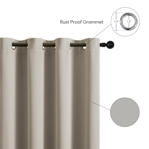 Image of LINENWALAS 100% True Blackout Solid Curtains for Window (5 Feet)-Set of 2 Panels|Matte Finish Complete Light Block|Thermal Insulated & Noise Reducing Room Darkening Curtains|UV Protection (Platinum)