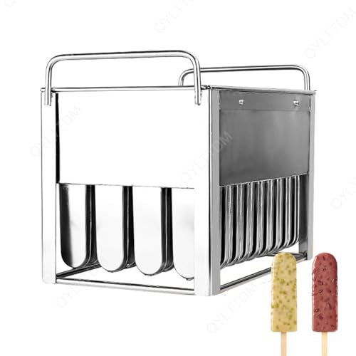Moldes reutilizables de acero inoxidable con palos de madera, fácil de limpiar, para hacer helados caseros en la cocina o en la tienda de postres