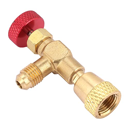 Válvula de control de latón 1/4" - 5/16", para manguera de carga de refrigerante R410A miniatura 5