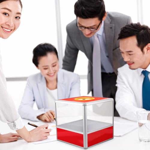 Caja de rifa transparente anticaídas con borde de aluminio para guardar boletos 6