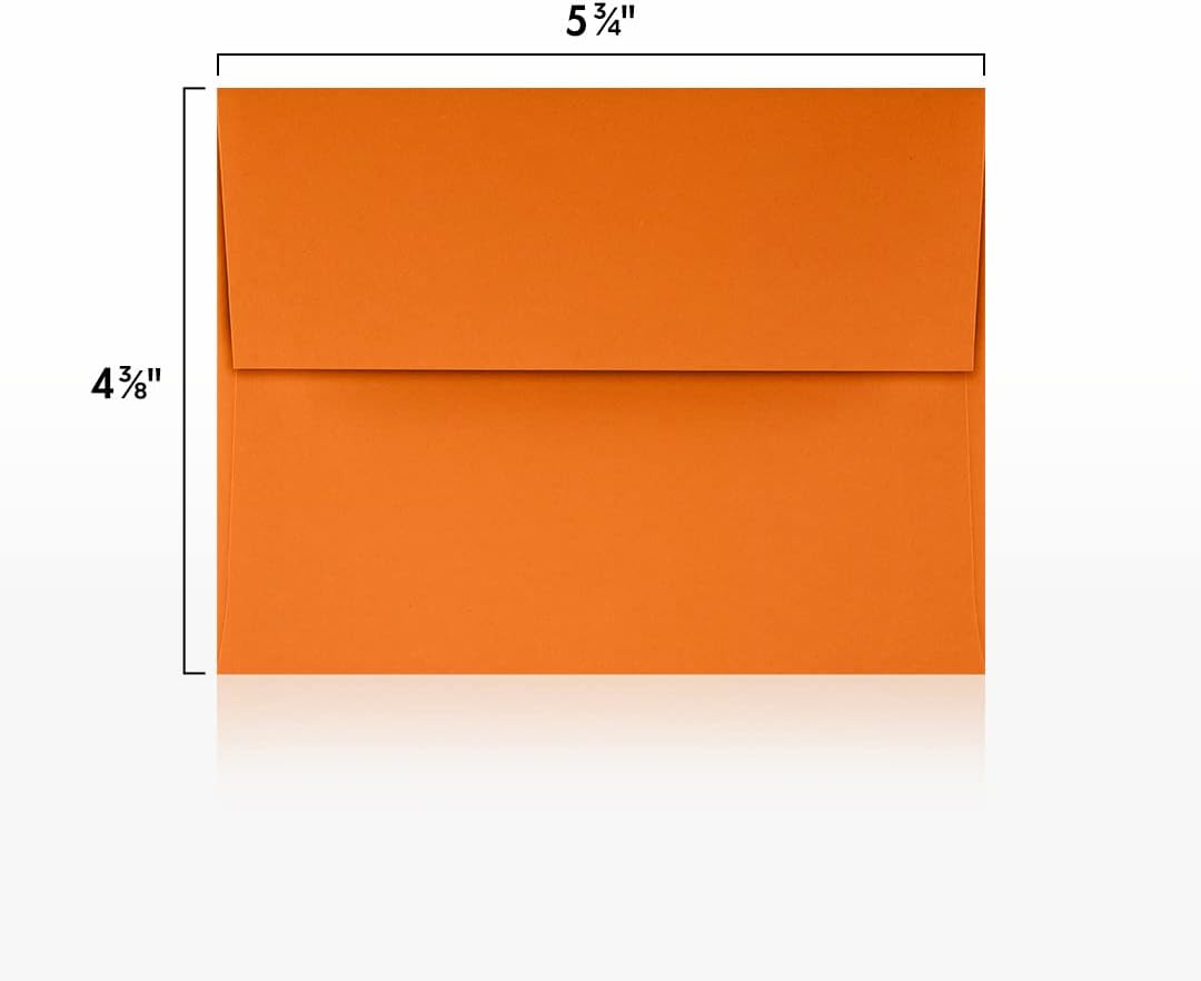 A2 Invitation Envelopes (4 3/8 x 5 3/4) - Mandarin Orange (500 Qty.)