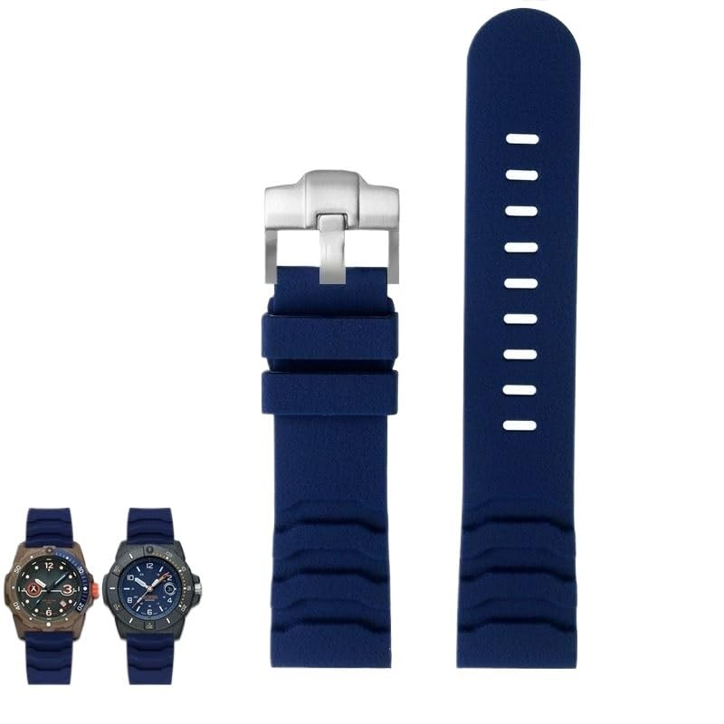 Bracelet en silicone étanche pour Luminox 3741 bleu 24mm résistant