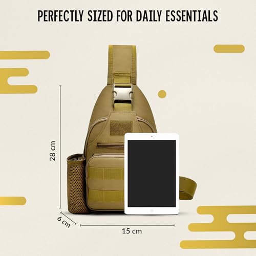 Image of CARRY TRIP OUTDOORS Sling Chest Bag, 900D Nylon Tactical MOLLE Compact Crossbody Camping, Hiking, Cycling, Travel Pack, Water-Resistant Shoulder Sling Bag for Men & Women