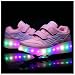 Imagen de Lengender Zapatos Infantiles con Ruedas LED Luminosos con USB Recargable Doble Rueda para Patinaje al Aire Libre