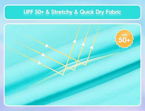 Image of Girls Swimsuit Long Sleeve Rush Guard Bathing Suit Swimwear with Bikini Bottom Sun Protection