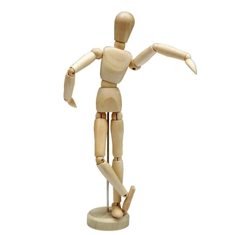 Image of KNAFS 20 cm Wooden Manikin Movable Limbs Human Mannequin Model for Artist Sketching Hand Blockhead Puppet Home Decoration