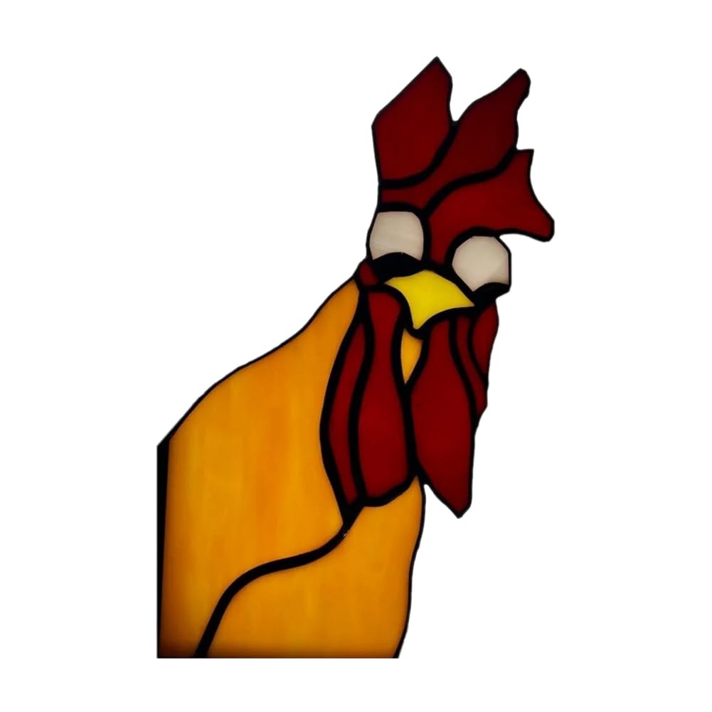 CTRLZS Funny Window Corner Decor - Peeping Rooster, Funny Rooster Stained Bird Window Corner Decor, Rooster Yard Decor A