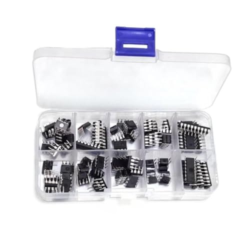 85PCS/Box Integrated Circuit Chip Kit 10 Kinds of IC Chip NE555 LM324 LM393 UA741 ULN2803 LM358 LM386 NE5532 ULN2003 PC817 Set