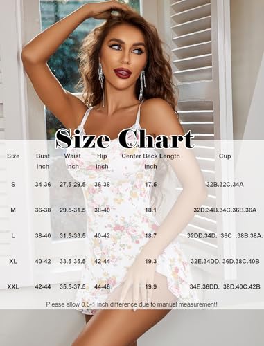 Image of Avidlove Lingerie for Women Sexy Nightgown Modal Nightwear Side Slit Babydoll Chemise Spaghetti Strap nighties