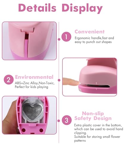 Image of 101 Pcs Stamp Puncher and Origami Paper, Postage Stamp Punch, Paper Punch Tool Set for DIY Scrapbooking and Craft Projects (pink)