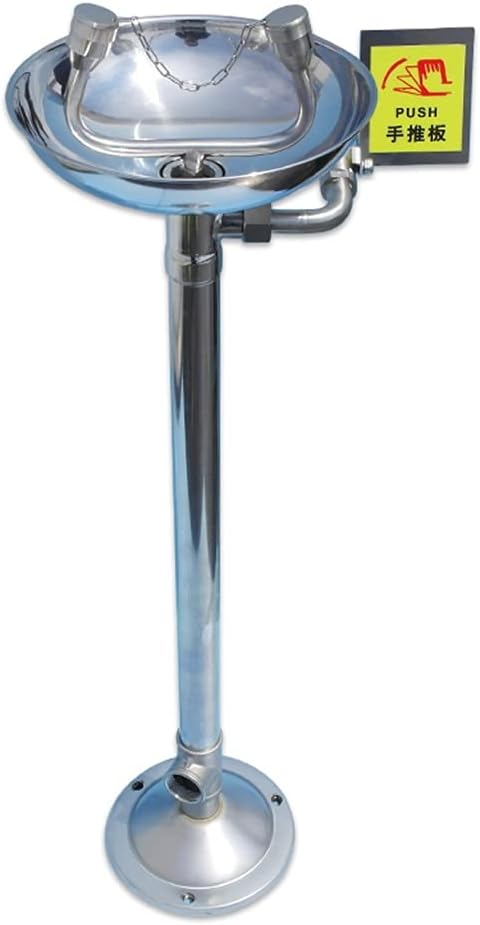 Emergency Eye Wash Station& Shower Set, 304 Stainless Steel Eyewash Station Shower with ABS Basin for Factory/Lab/Machinery/Building Industries (Color : Style 2, Size : Without Pedals)