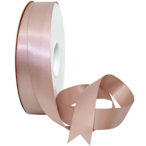 Image of Morex Ribbon 08822 /50-146 Double Face Satin Ribbon, 7 /8 inch x 50 Yd, Cameo