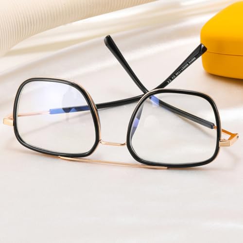 Lunettes transparentes double pont rétro au style bicolore unique